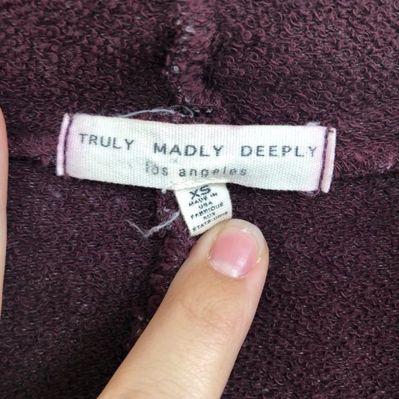 Urban Outfitters Truly Madly Deeply burgundy Hood oversized Poncho Cardigan XS - Picture 8 of 13